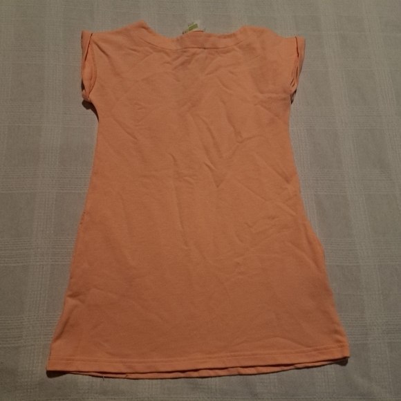 Crazy 8 girls size 5/6 light orange dress with heart sequin design & pockets - Picture 2 of 7